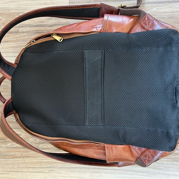Vintage Distressed Leather Backpack, Fossil - Picture 9 of 13
